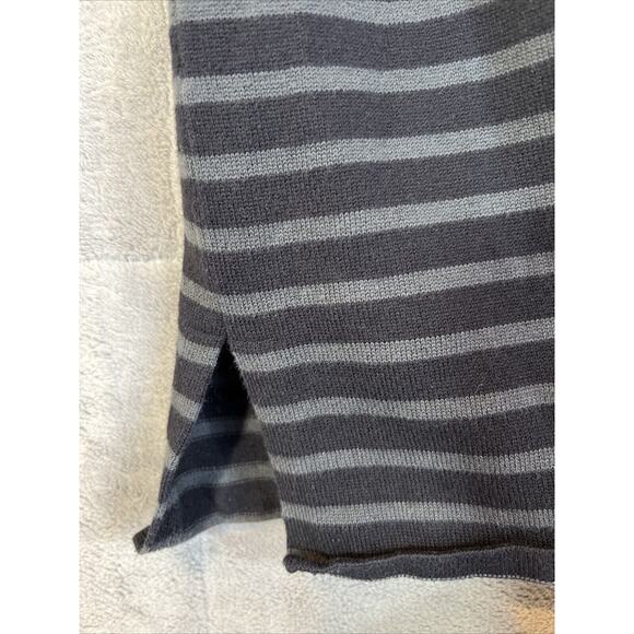 Chico's Zenergy Sweater Tank Medium Black Striped Cotton Blend Mock Neck Tunic - Picture 4 of 8